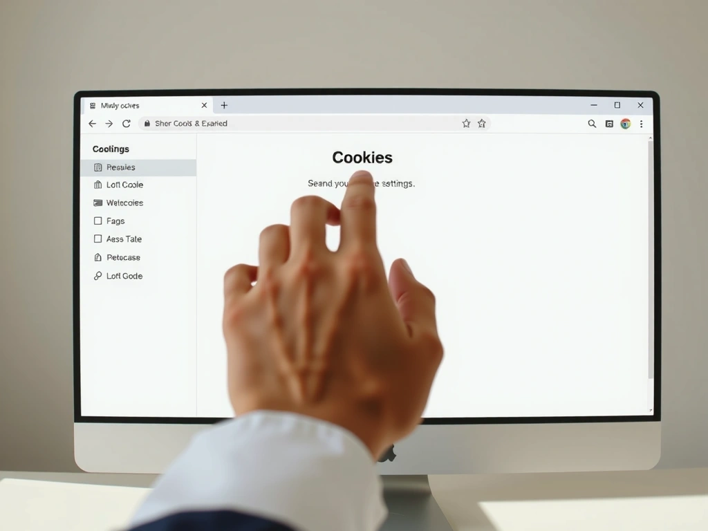 User interacting with browser cookie controls.