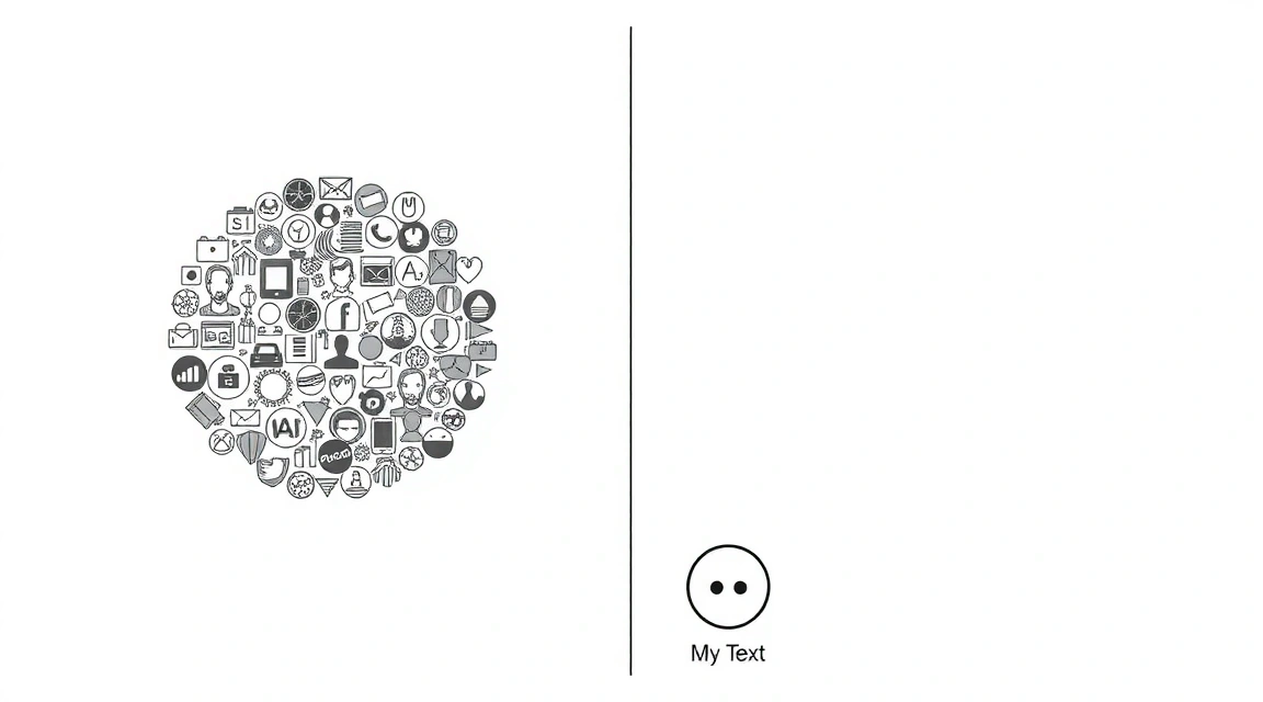 Side-by-side comparison of cluttered vs. minimalist UI design